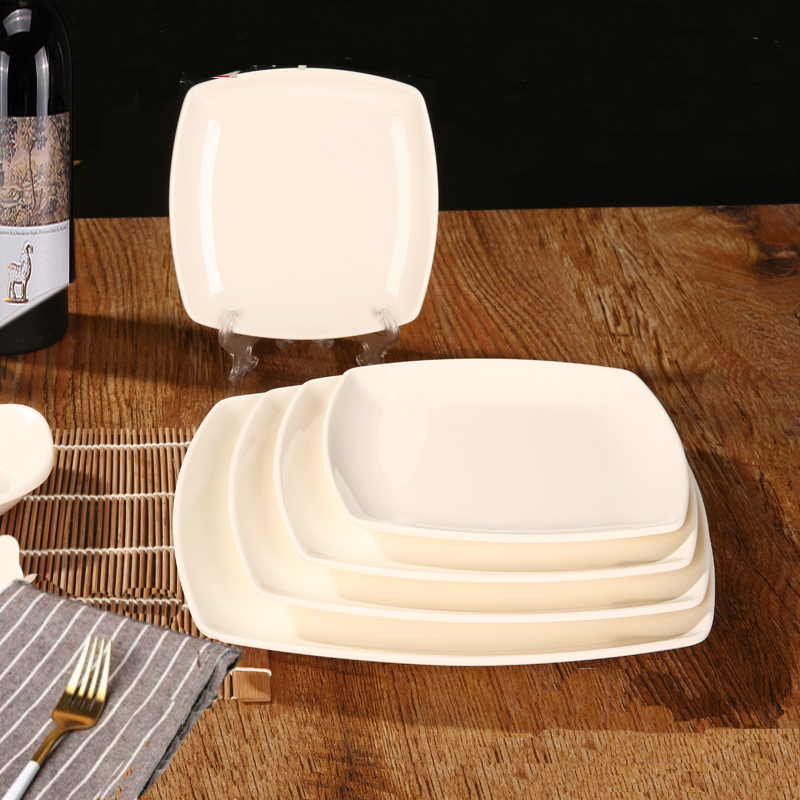 Restaurant food serving melamine square plate